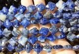 FGBS254 15 inches 13mm faceted 4 leaf clover sodalite beads wholesale