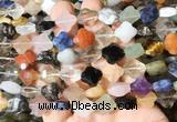 FGBS260 15 inches 13mm faceted 4 leaf clover colorful gemstone beads wholesale