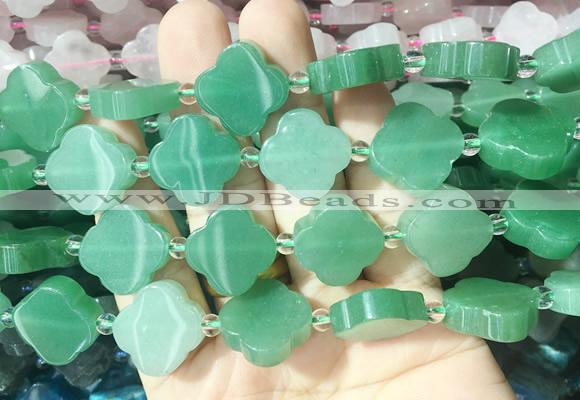 FGBS266 15 inches 18mm four leaf clover green aventurin beads wholesale