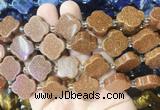 FGBS272 15 inches 18mm four leaf clover golden sandstone beads wholesale