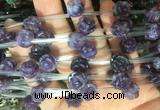 FGBS49 15 inches 10mm carved rose flower lepidolite beads wholesale