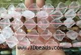 FGBS62 15 inches 16mm - 18mm faceted Four leaf clover rose quartz beads