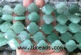 FGBS66 15 inches 16mm - 18mm faceted Four leaf clover green aventurine beads