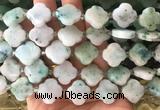 FGBS67 15 inches 16mm - 18mm faceted Four leaf clover chrysocolla beads