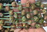 FGBS84 15 inches 10mm carved skull unakite beads wholesale