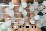 FGBS88 15 inches 12mm carved skull rose quartz beads wholesale