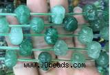 FGBS89 15 inches 12mm carved skull green strawberry quartz beads wholesale