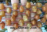 FGBS90 15 inches 12mm carved skull red aventurine beads wholesale