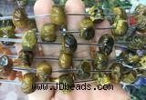 FGBS91 15 inches 12mm carved skull yellow tiger eye beads wholesale