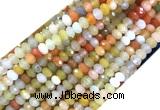 FWBS02 15 inches 4*6mm faceted rondelle golden flower jade beads