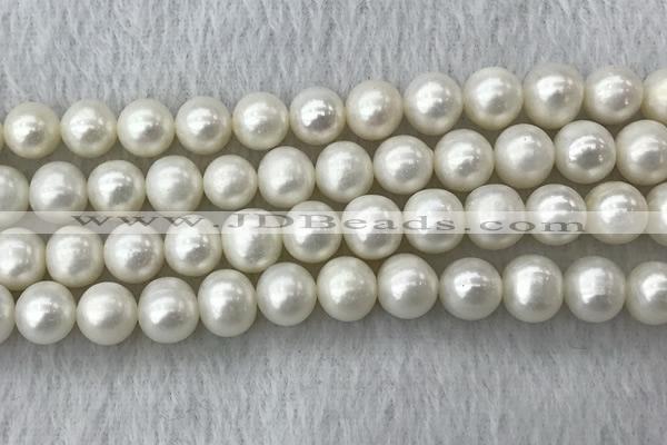 FWP106 15 inches 9mm - 10mm potato white freshwater pearl strands