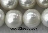 FWP115 15 inches 10mm - 11mm potato grey freshwater pearl strands