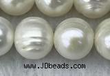 FWP123 15 inches 11mm - 12mm potato white freshwater pearl strands