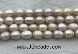 FWP206 15 inches 10mm - 11mm rice white freshwater pearl strands