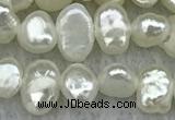 FWP230 14.5 inches 3mm - 4mm baroque white freshwater pearl strands