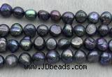 FWP257 15 inches 11mm - 12mm baroque black freshwater pearl strands