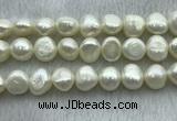 FWP260 15 inches 11mm - 12mm baroque white freshwater pearl strands