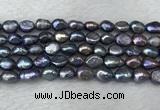 FWP282 15 inches 7mm - 8mm baroque black freshwater pearl strands