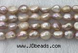 FWP306 15 inches 11mm - 12mm baroque purple freshwater pearl strands