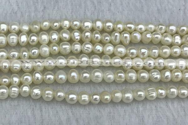 FWP32 14.5 inches 4.8mm potato white freshwater pearl strands