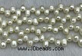 FWP340 Top-drilled 7mm - 8mm potato white freshwater pearl strands