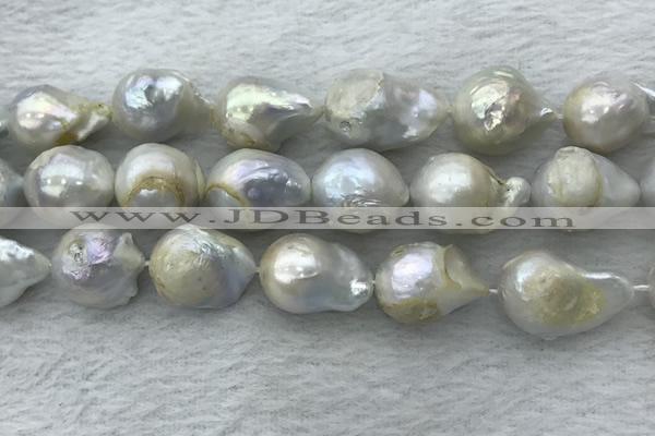 FWP362 15 inches 15mm - 18mm baroque freshwater nucleated pearl beads