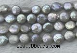 FWP390 15 inches 11mm - 12mm coin freshwater pearl beads