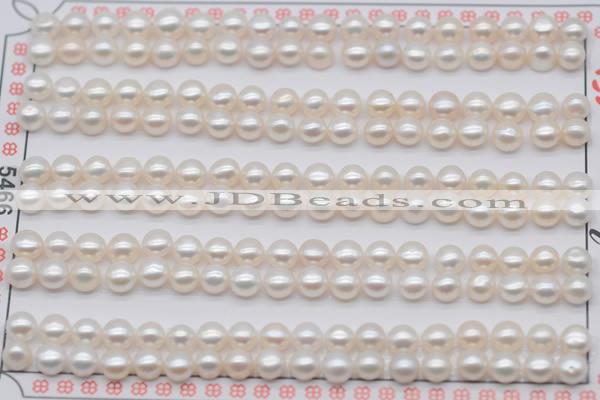 FWP453 half-drilled 4.5-5mm bread freshwater pearl beads