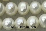 FWP46 14.5 inches 5mm - 6mm potato white freshwater pearl strands