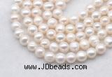 FWP484 14.5 inches 9mm - 10mm potato white freshwater pearl strands