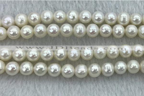 FWP77 15 inches 7mm - 8mm potato white freshwater pearl strands