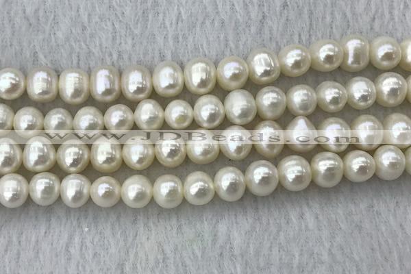 FWP81 15 inches 7mm - 8mm potato white freshwater pearl strands