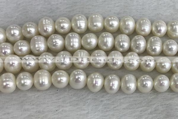 FWP90 15 inches 8mm - 9mm potato white freshwater pearl strands