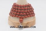 GMN1160 Hand-knotted 8mm, 10mm red jasper 108 beads mala necklaces with charm