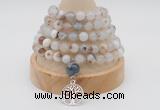 GMN1188 Hand-knotted 8mm, 10mm montana agate 108 beads mala necklaces with charm