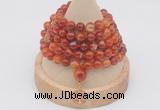 GMN1197 Hand-knotted 8mm, 10mm red banded agate 108 beads mala necklaces with charm