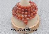 GMN1212 Hand-knotted 8mm, 10mm fire agate 108 beads mala necklaces with charm