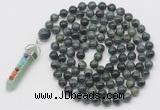 GMN1446 Hand-knotted 8mm, 10mm kambaba jasper 108 beads mala necklace with pendant