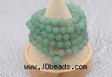 GMN2200 Hand-knotted 8mm, 10mm matte green aventurine 108 beads mala necklaces