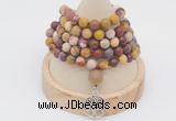 GMN2214 Hand-knotted 8mm, 10mm matte mookaite 108 beads mala necklace with charm