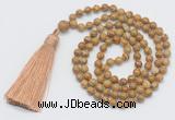 GMN251 Hand-knotted 6mm wooden jasper 108 beads mala necklaces with tassel