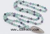 GMN4003 Hand-knotted 8mm, 10mm fluorite 108 beads mala necklace with pendant