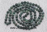 GMN409 Hand-knotted 8mm, 10mm moss agate 108 beads mala necklaces