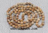 GMN446 Hand-knotted 8mm, 10mm picture jasper 108 beads mala necklaces