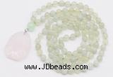 GMN4616 Hand-knotted 8mm, 10mm New jade 108 beads mala necklace with pendant