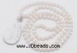 GMN5081 Hand-knotted 8mm, 10mm tibetan agate 108 beads mala necklace with pendant