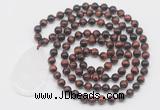 GMN5099 Hand-knotted 8mm, 10mm red tiger eye 108 beads mala necklace with pendant