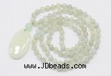 GMN5161 Hand-knotted 8mm, 10mm New jade 108 beads mala necklace with pendant