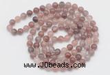 GMN521 Hand-knotted 8mm, 10mm purple strawberry quartz 108 beads mala necklaces