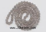 GMN5506 Hand-knotted 6mm matte grey agate 108 beads mala necklaces